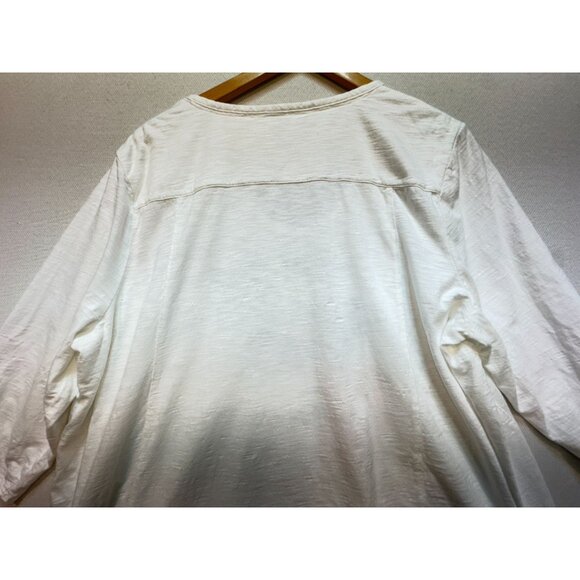 Chicos Ultimate Tee Blouse Top Womens XXL White Floral Embroidered Summer Casual - Picture 10 of 11